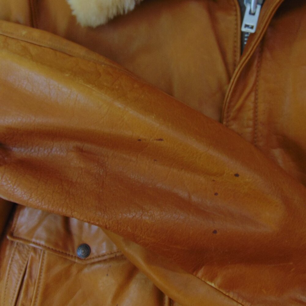 Schott Mens A-2 VTG Bomber Jacket Leather Cognac Brown Size 48 XL / XXL - Picture 3 of 11
